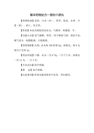 基本药物处方—香砂六君丸.docx