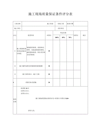 施工现场质量保证条件评分表.docx
