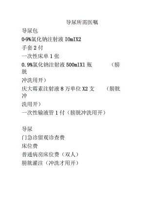 导尿所需医嘱.docx