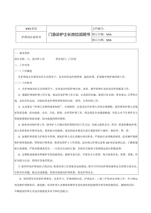 门急诊护士长岗位说明书.docx