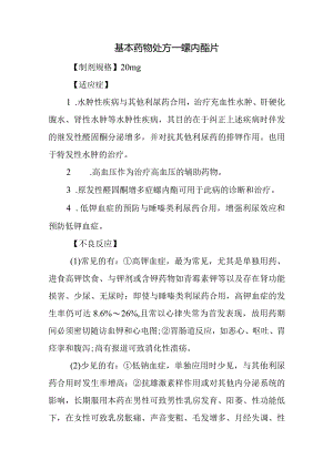 基本药物处方—螺内酯片.docx