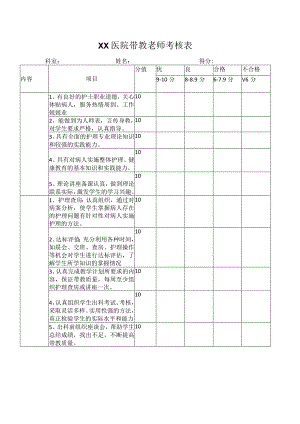 医院带教老师考核表.docx