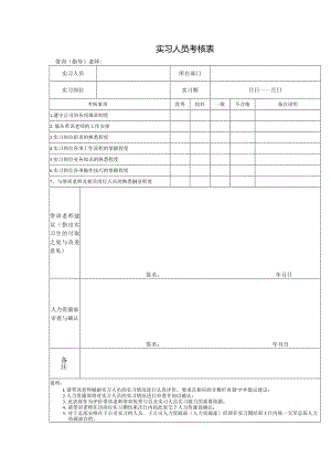 实习人员考核表.docx