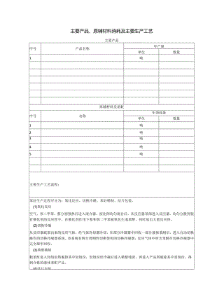 主要产品、原辅材料消耗及主要生产工艺.docx