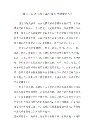 如何开展洪涝和干旱灾害应急救援组织？.docx