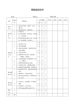 胃肠减压技术考核评分标准.docx