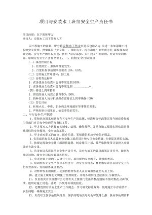 项目与安装水工班组安全生产责任书.docx