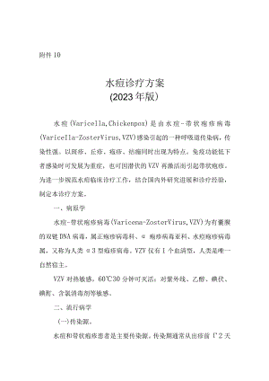水痘诊疗方案2023年版.docx