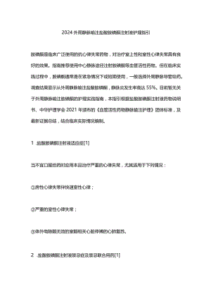 2024外周静脉输注盐酸胺碘酮注射液护理指引.docx