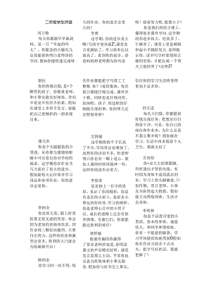 二年级学生评语(学籍册格式).docx