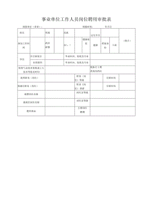 事业单位工作人员岗位聘用审批表.docx