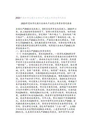 2023年党组书记履行全面从严治党主体责任情况报告.docx