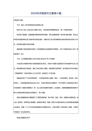 2024年济南泉作文集锦十篇.docx
