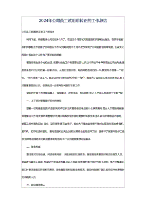 2024年公司员工试用期转正的工作总结.docx