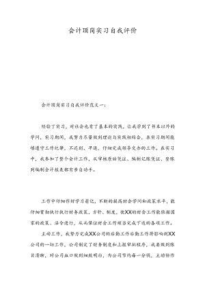会计顶岗实习自我评价-精选范文.docx