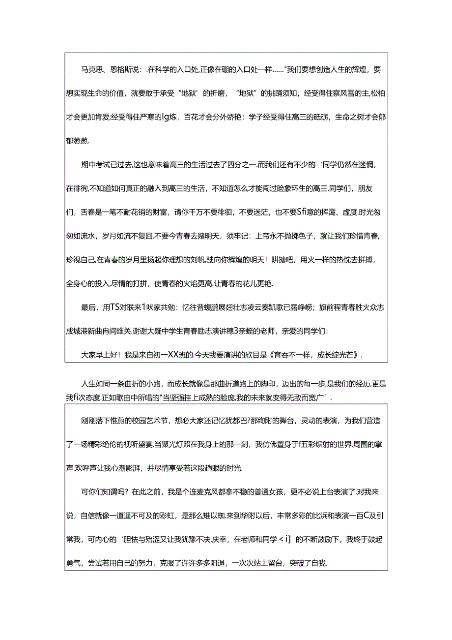 2024年中学生青春励志演讲稿6篇（优）.docx_第3页