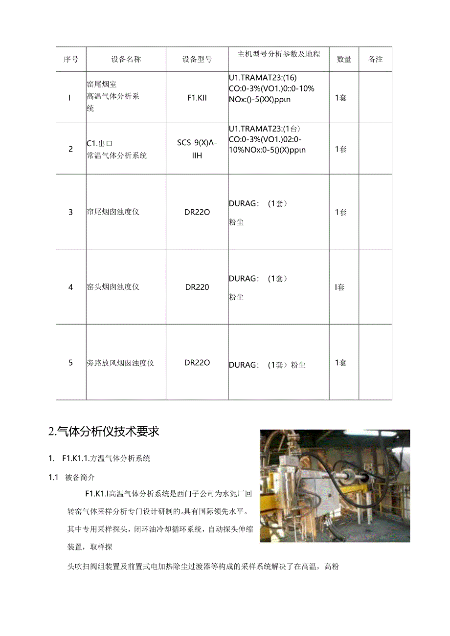中建材集团进出口公司伊拉克AD项目气体分析仪技术附件.docx_第2页