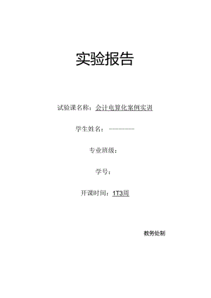 会计电算化实训实验报告.docx