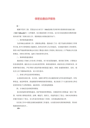 保密自查自评报告.docx