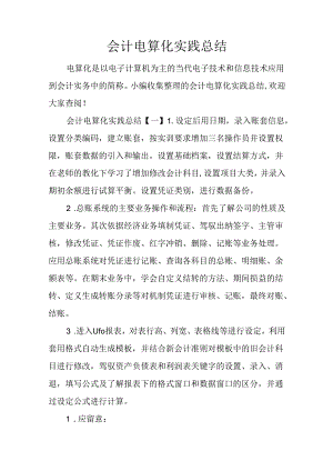 会计电算化实践总结.docx