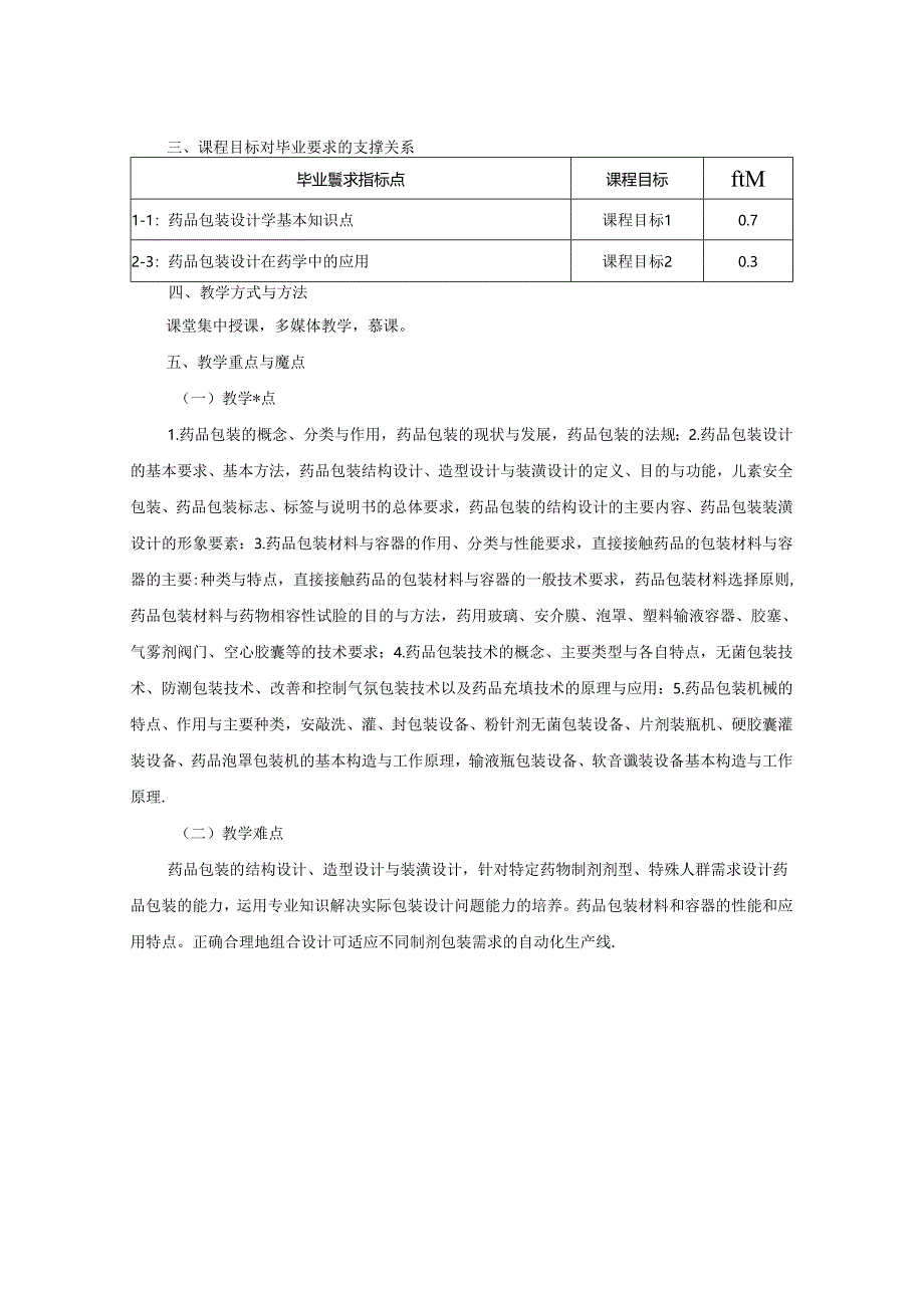 1723S04005-药品包装设计学-2023版人才培养方案课程教学大纲.docx_第2页