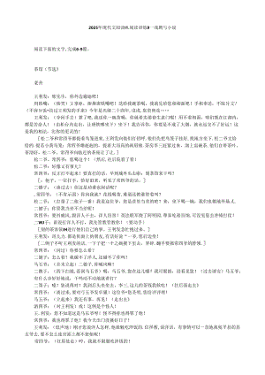 2025年现代文阅读Ⅱ阅读训练9---戏剧与小说.docx