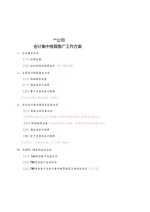 会计集中核算推广工作方案模.docx