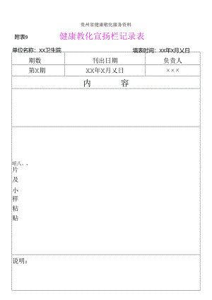 健康教育宣传栏记录表.docx