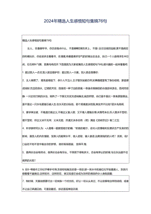 2024年精选人生感悟短句集锦76句.docx