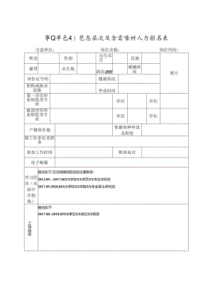 事业单位引进高层次及急需紧缺人才报名表.docx