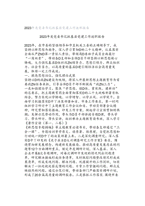 2023年度党委书记抓基层党建工作述职报告.docx