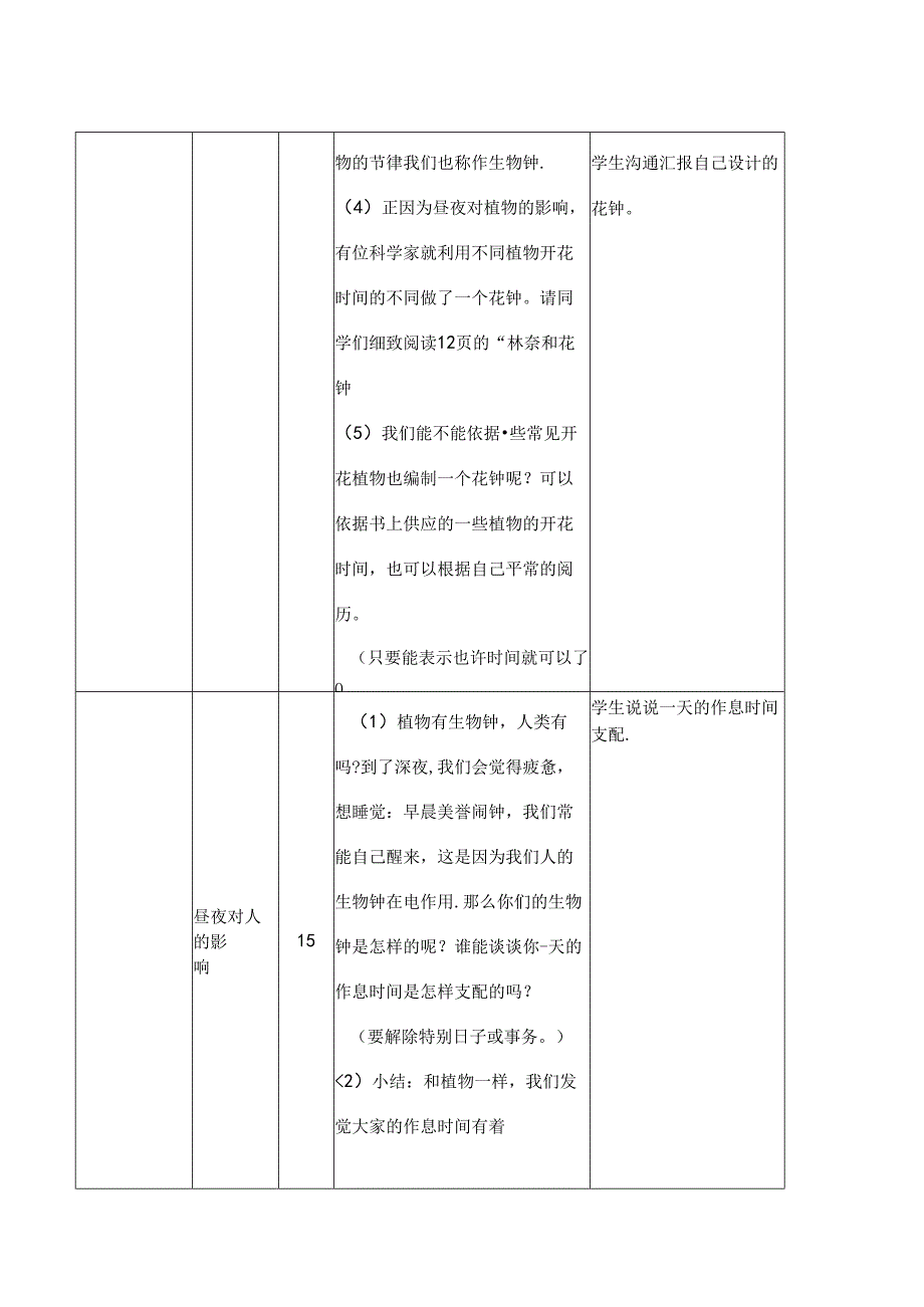 五年级上册科学教案－1.5昼夜对动植物的影响 苏教版.docx_第3页
