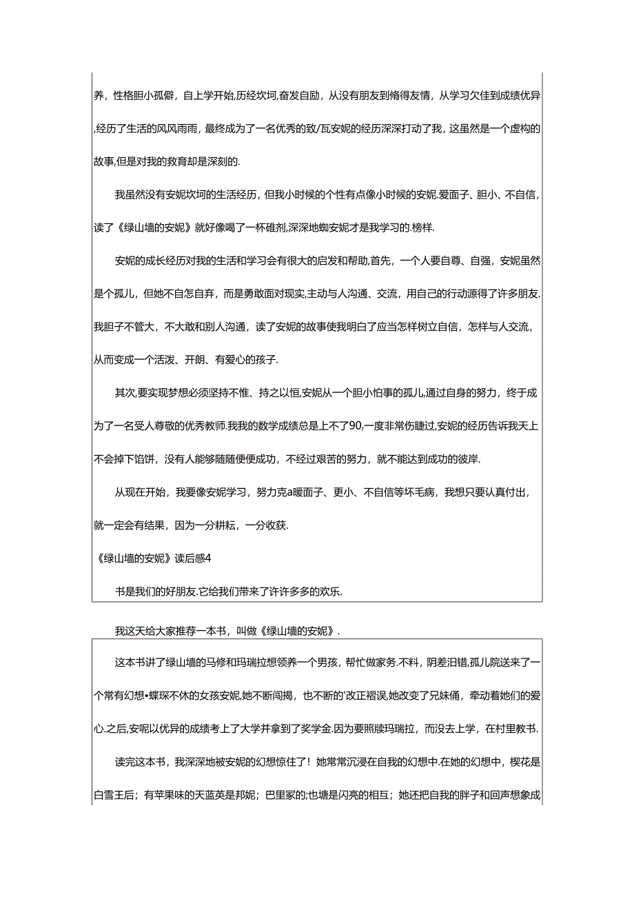 2024年《绿山墙的安妮》读后感精选.docx_第3页