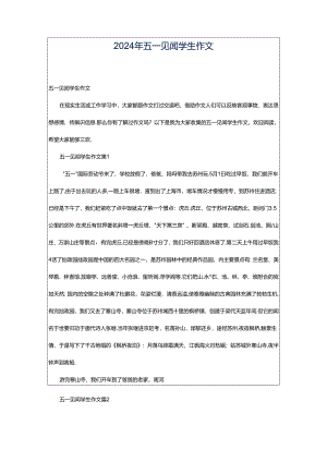 2024年五一见闻学生作文.docx