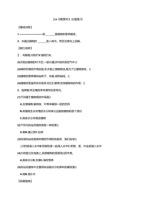 2.6《根茎叶》分层练习（含答案） 人教鄂教版小学科学三年级下册.docx