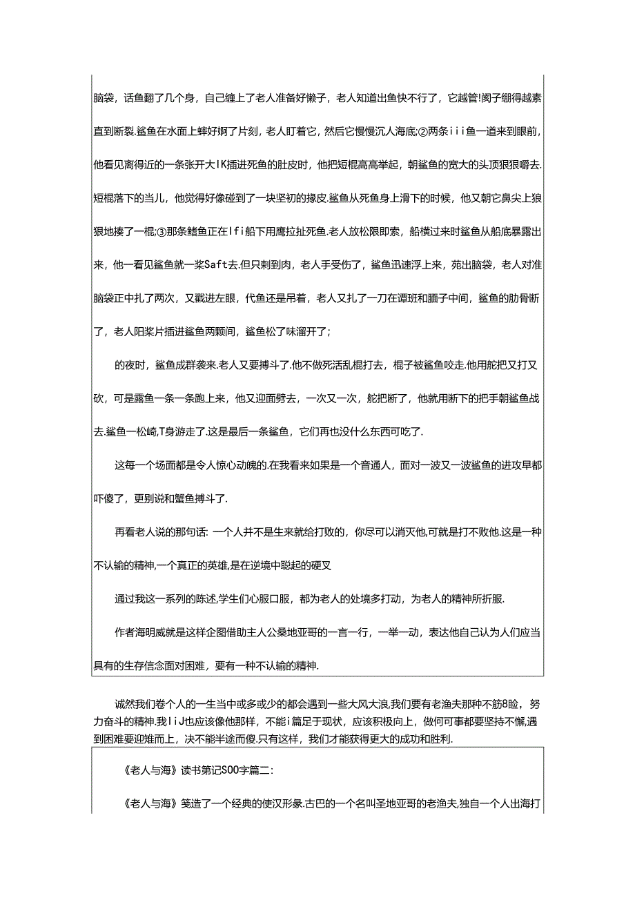 2024年《老人与海》读书笔记500.docx_第3页