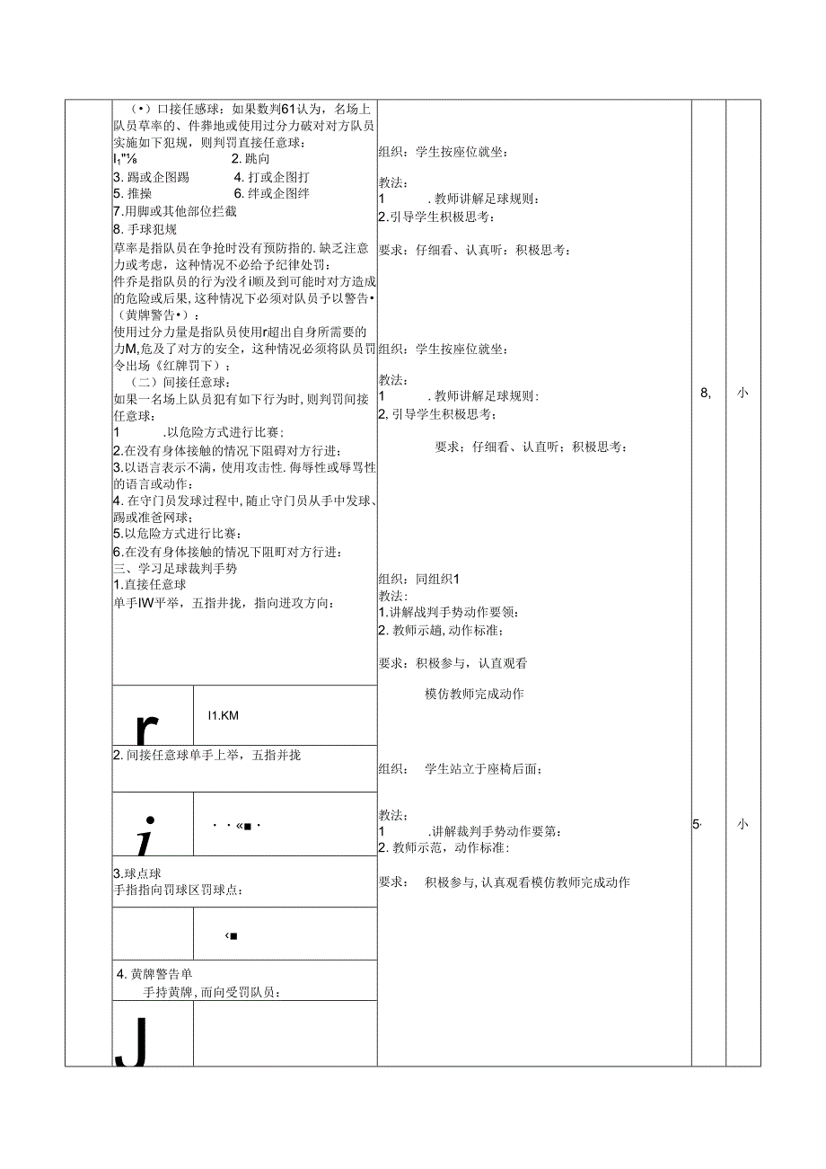 人教四年级体育与健康第2课足球裁判基本知识 大单元课时教案.docx_第2页