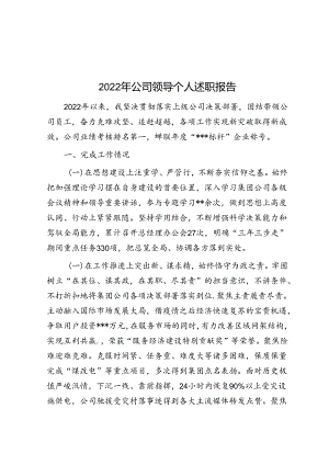 2022年公司领导个人述职报告.docx