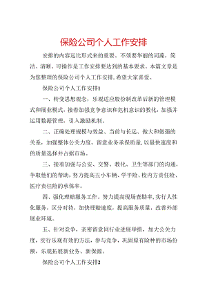 保险公司个人工作计划.docx