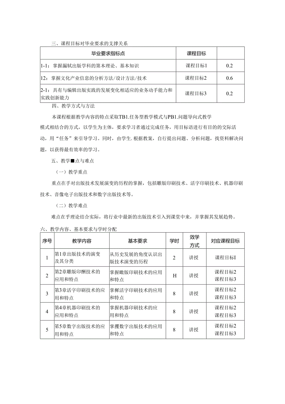 0223S04006-出版技术与实践-2023版人才培养方案课程教学大纲.docx_第2页