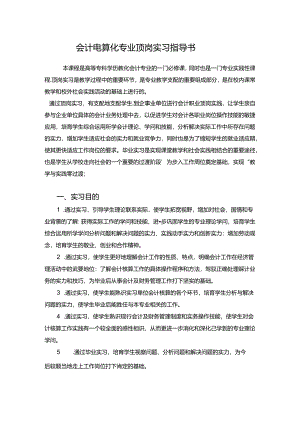 会计电算化专业顶岗实习指导书(精).docx