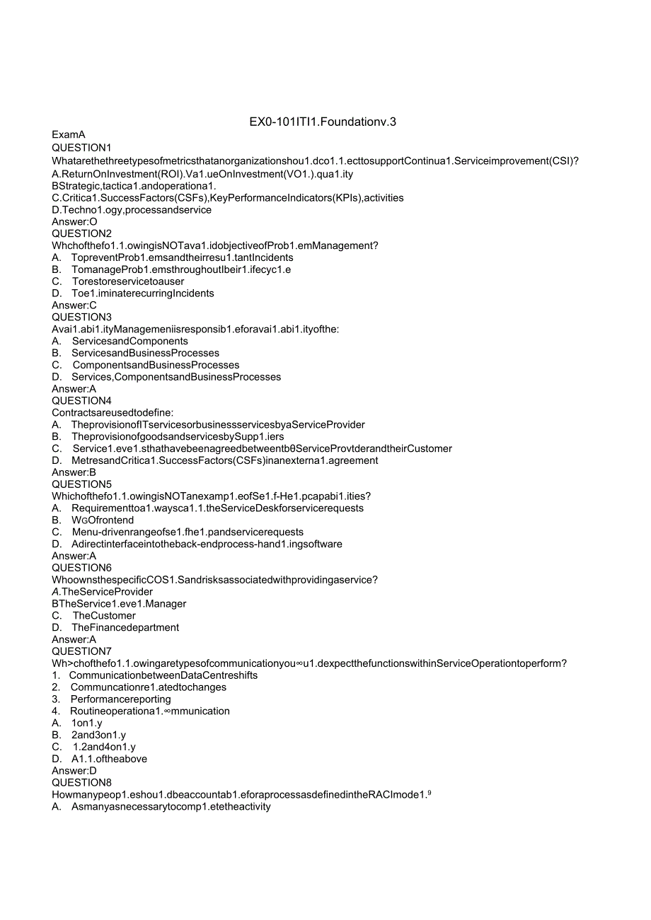 itilfoundationv3考试试题库.docx_第1页