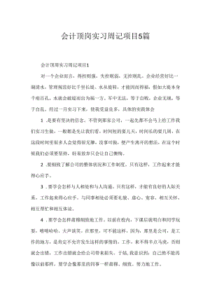 会计顶岗实习周记项目5篇.docx
