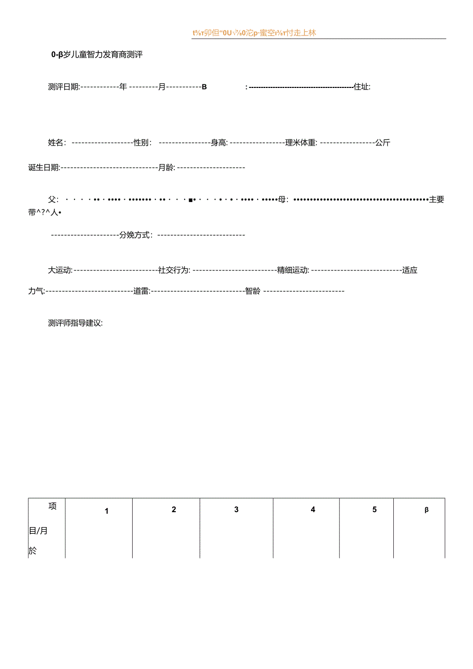 0-6岁儿童智力发育商测评.docx_第1页