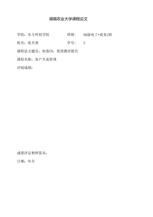 CRM课程论文.docx