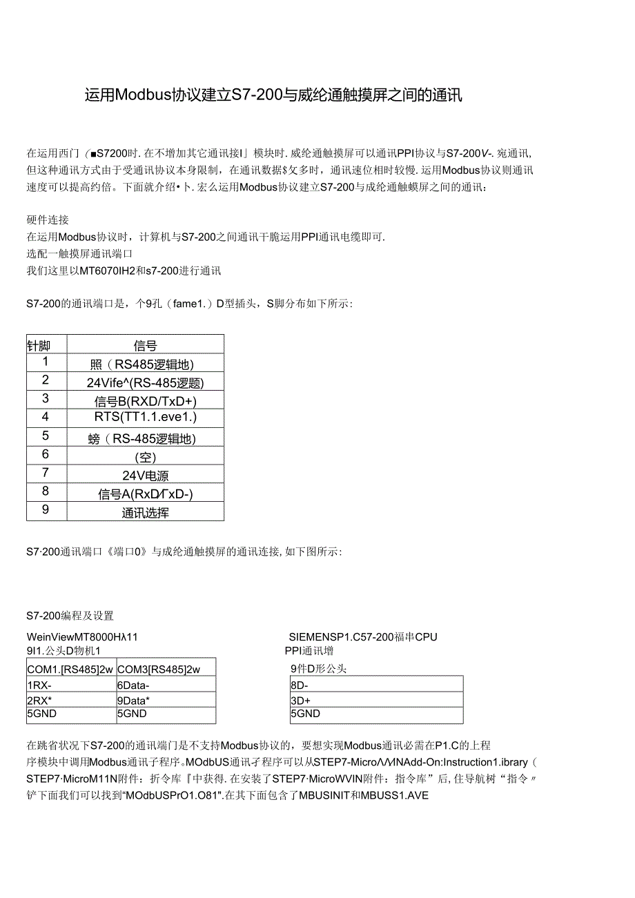 使用Modbus协议建立S7-200与威纶通触摸屏之间的通讯.docx_第1页