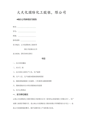 云天化国际化工股份有限公司富瑞分公司参观实习报告.docx