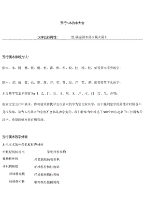 五行属木的字大全.docx
