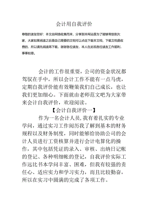 会计用自我评价.docx