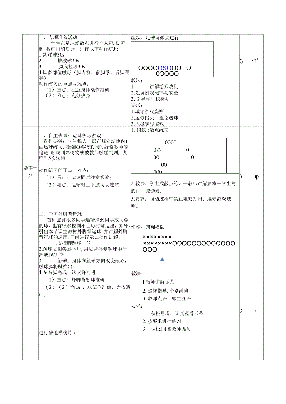 人教四年级体育与健康第4课足球-外脚背运球游戏与比赛 大单元课时教案.docx_第2页